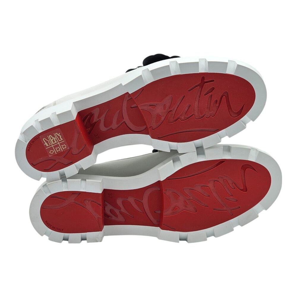 Christian Louboutin x Shun Sudo Button Flower Moc Toe Lug Loafers - White 37 - Picture 6 of 8